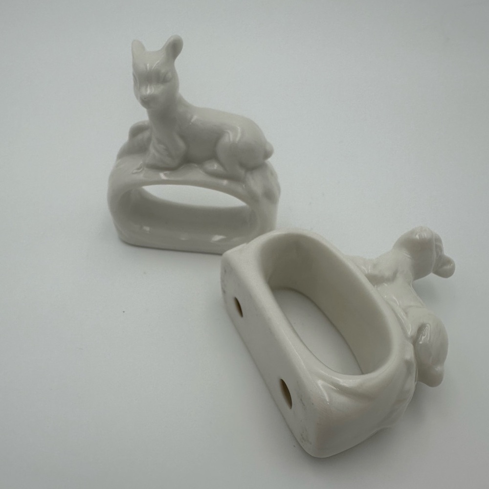 2 Vintage Ceramic Napkin Rings - Picture 4 of 4